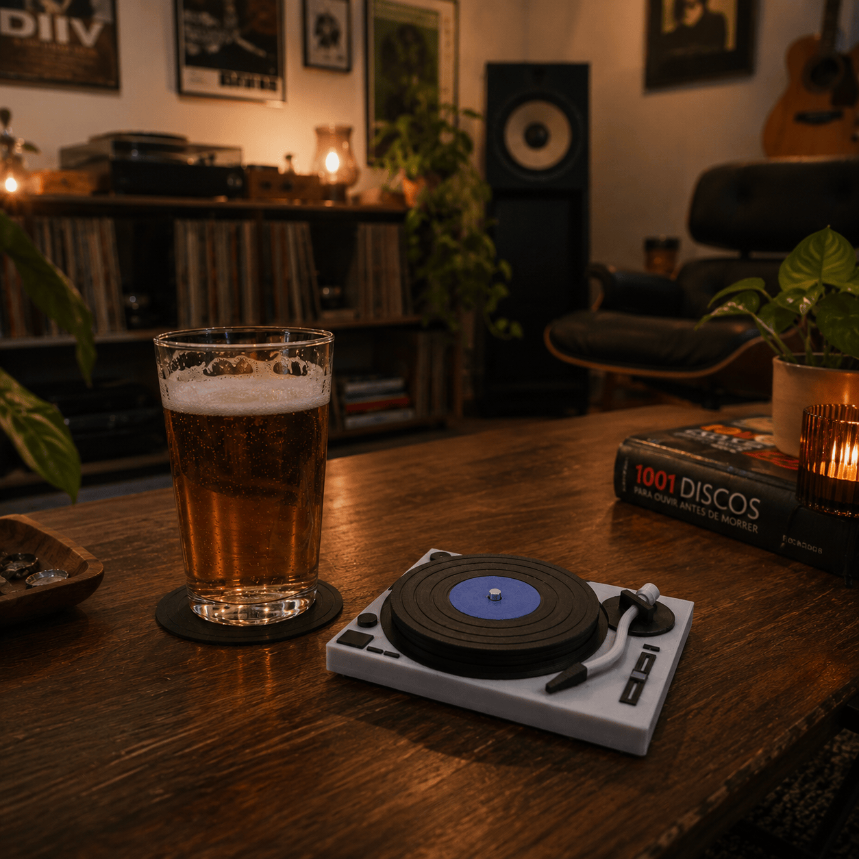 Porta Copos Vinil3D com cerveja