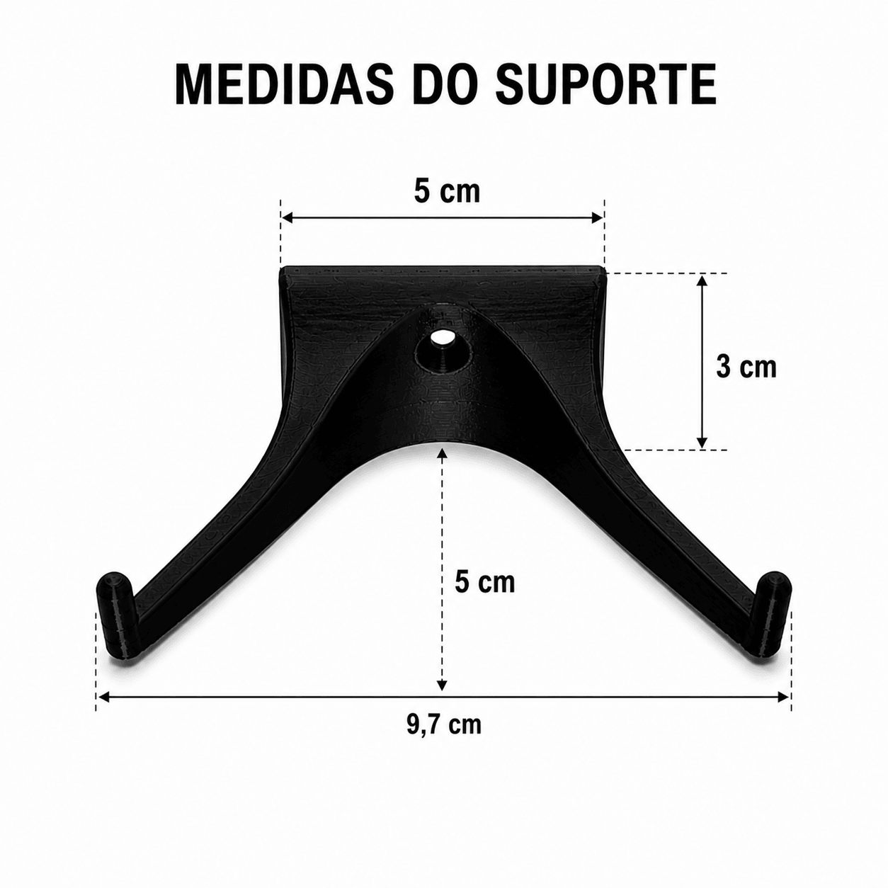 Diagrama do suporte com dimensões